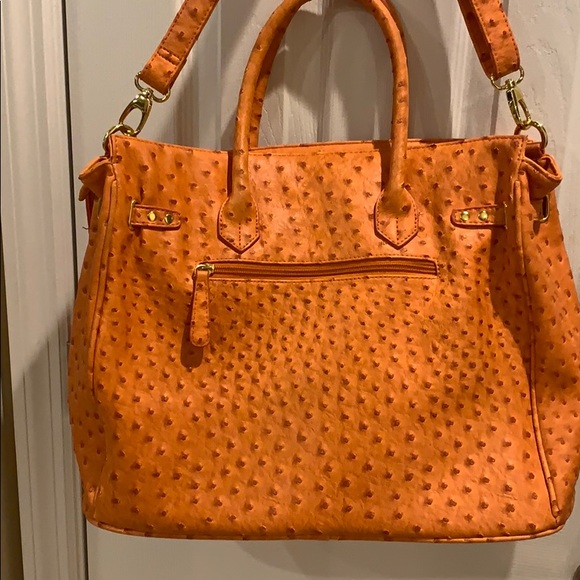EUC Large Crocodile Print Orange Tote/Cross Body. - Picture 5 of 7